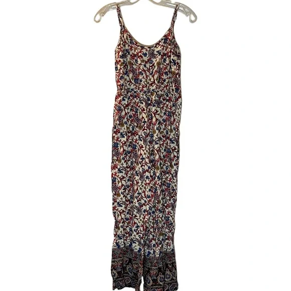 Band of Gypsies Jumpsuit Summer Floral Patch Pockets Size XS - Picture 3 of 9